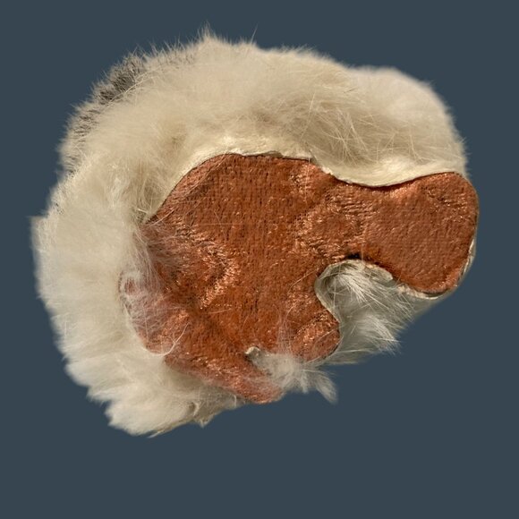 Vintage Black And White Fur Cat Figurine With Blue Eyes - Picture 5 of 6